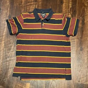 Striped Polo Shirt in Red and Yellow